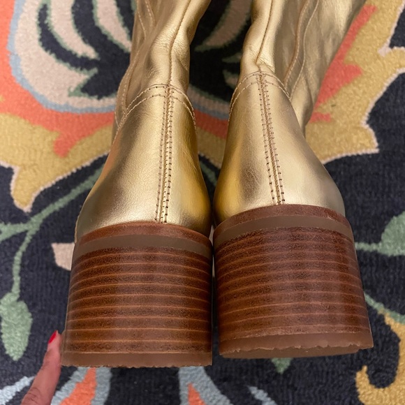 Celine Gold Over-the-Knee Shearling Boots 9 EU 39.5 NEW - Picture 8 of 12